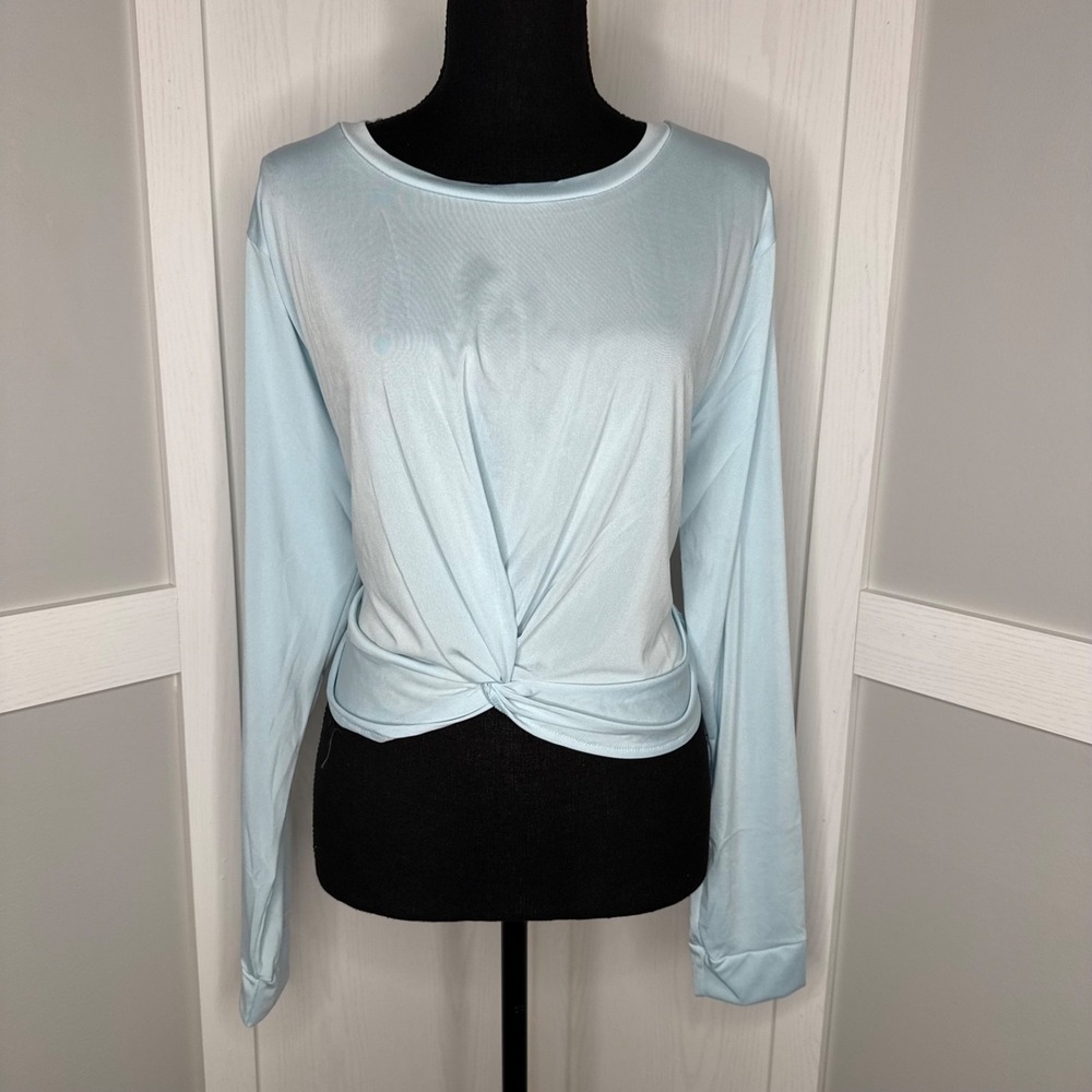 Real Essentials 2-Pack Long Sleeve Workout Tops Twist‎ Front | Size 2X Women's